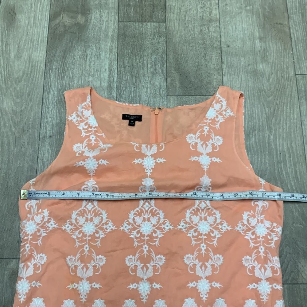 Womens Talbots Floral Embroidered Sleeveless Lined Boho Casual Midi Dress - Picture 3 of 8